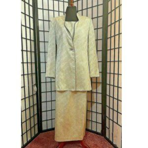 Moshita Couture Suit Gold Thread Rhinestones